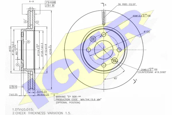 Disque de frein ICER 78BD3110-2