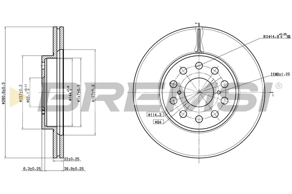 Disque de frein BREMSI CD6749V
