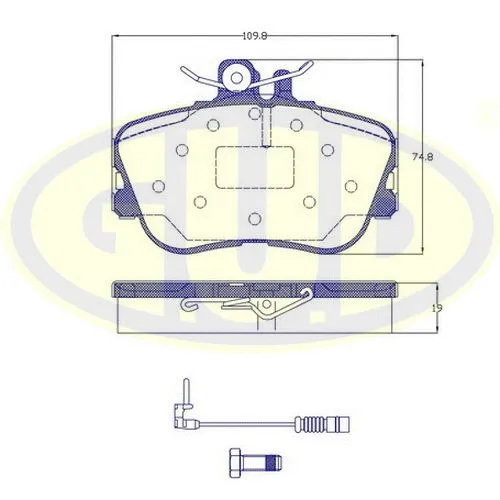 Kit de plaquettes de frein, frein à disque G.U.D. GBP880171