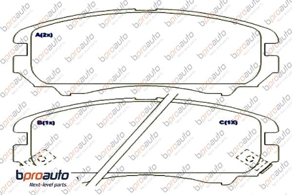Kit de plaquettes de frein, frein à disque BPROAUTO 1BP30903AA