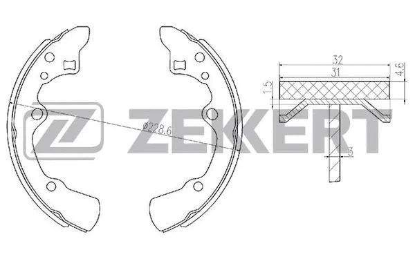 Jeu de mâchoires de frein ZEKKERT BK-4169