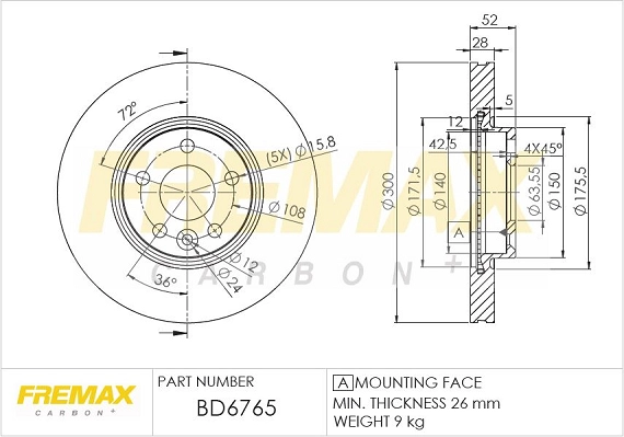 Disque de frein FREMAX BD-6765
