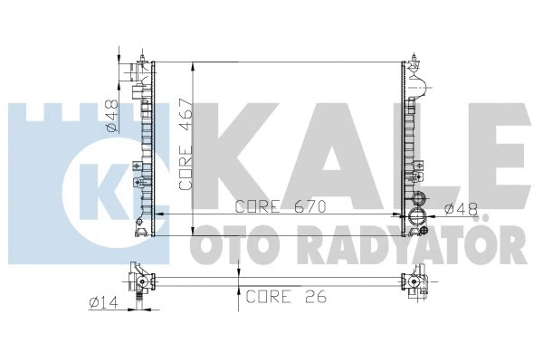 Radiateur, refroidissement du moteur KALE OTO RADYATÖR 242600
