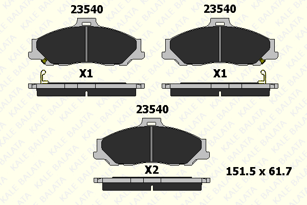 Kit de plaquettes de frein, frein à disque KALE 23540 173 14