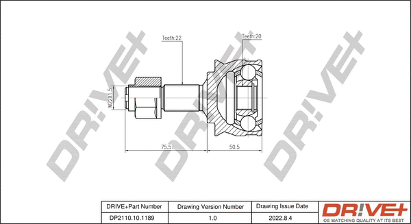 Jeu de joints, arbre de transmission Dr!ve+ DP2110.10.1189