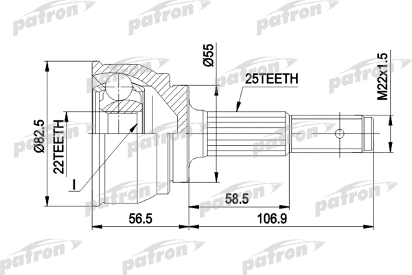 Jeu de joints, arbre de transmission PATRON PCV1163