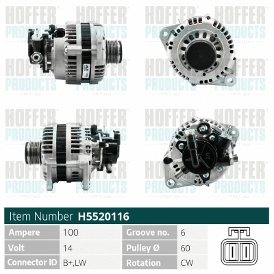 Alternateur HOFFER H5520116