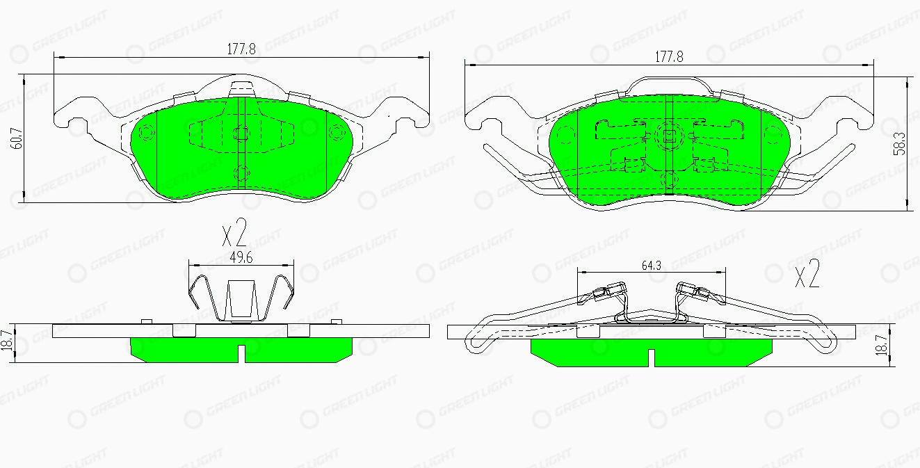 Kit de plaquettes de frein, frein à disque Automotive Adriado GLBP0042