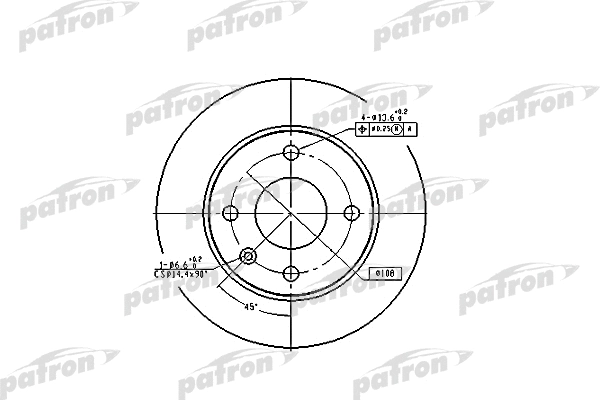 Disque de frein PATRON PBD1650