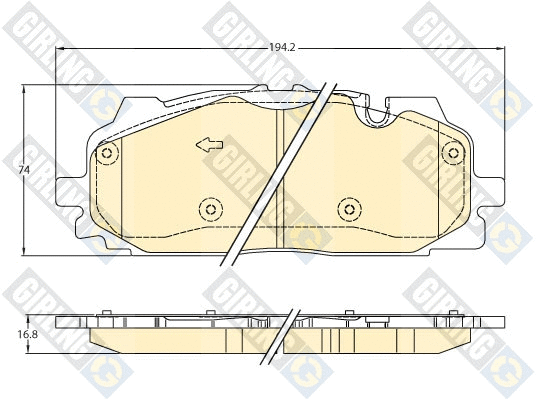 Kit de plaquettes de frein, frein à disque GIRLING 6121588