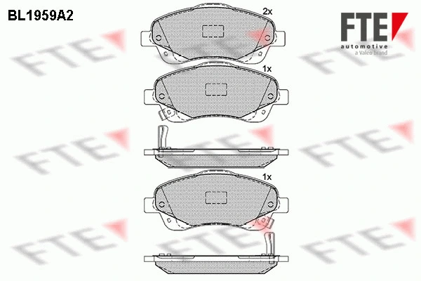 Kit de plaquettes de frein, frein à disque FTE 9010545