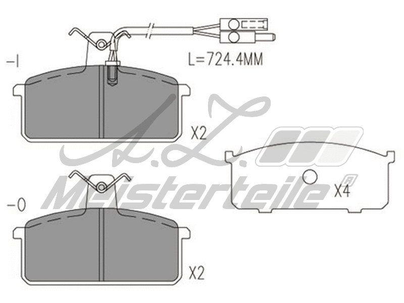 Kit de plaquettes de frein, frein à disque A.Z. Meisterteile AZMT-44-022-2337
