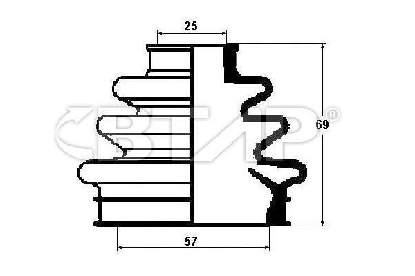 Jeu de joints-soufflets, arbre de commande BTAP BBC502-008