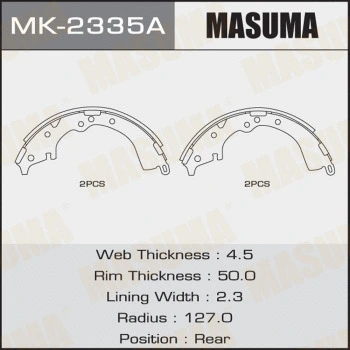 Jeu de mâchoires de frein MASUMA MK-2335A