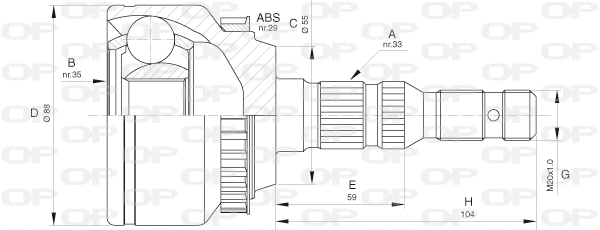 Jeu de joints, arbre de transmission OPEN PARTS CVJ5655.10