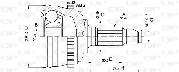 Jeu de joints, arbre de transmission OPEN PARTS CVJ5370.10