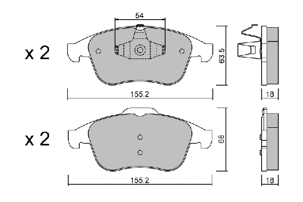 Kit de plaquettes de frein, frein à disque AISIN BPRE-1019