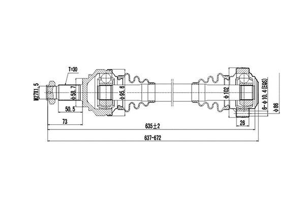 Arbre de transmission DYNAMATRIX DDS205050