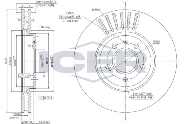 Disque de frein ICER 78BD1569-1