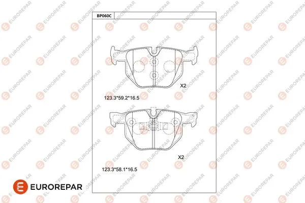 Kit de plaquettes de frein, frein à disque EUROREPAR 1681265880