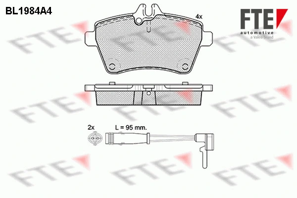 Kit de plaquettes de frein, frein à disque FTE 9010573