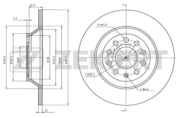 Disque de frein ZEKKERT BS-5864B