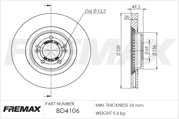 Disque de frein FREMAX BD-4106