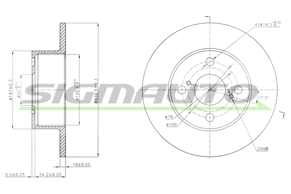 Disque de frein SIGMAUTO DBB487S