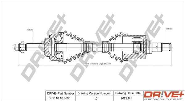 Arbre de transmission Dr!ve+ DP2110.10.0890