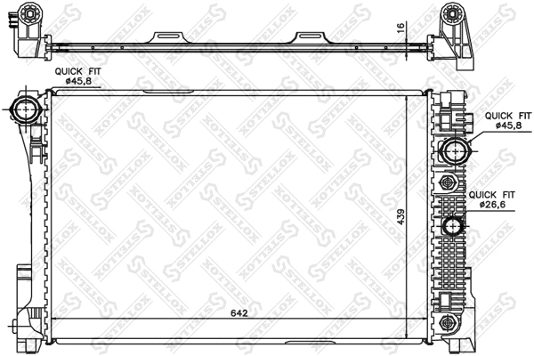 Radiateur, refroidissement du moteur STELLOX 10-26554-SX