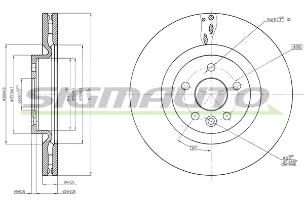 Disque de frein SIGMAUTO DBC632V
