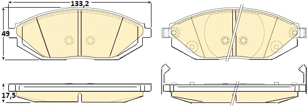 Kit de plaquettes de frein, frein à disque GIRLING 6146069