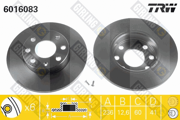 Disque de frein GIRLING 6016083