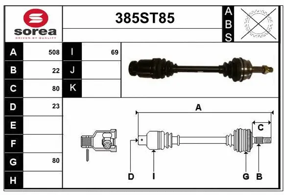 Arbre de transmission STARTCAR 385ST85