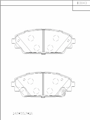 Kit de plaquettes de frein, frein à disque ASIMCO KD3043