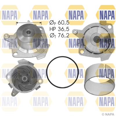 Pompe à eau, refroidissement du moteur NAPA NWP1487
