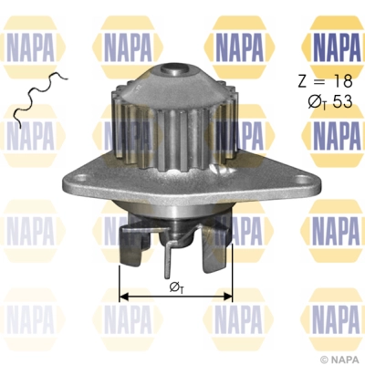 Pompe à eau, refroidissement du moteur NAPA NWP1133