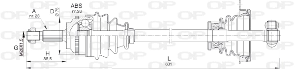 Arbre de transmission OPEN PARTS DRS6399.00