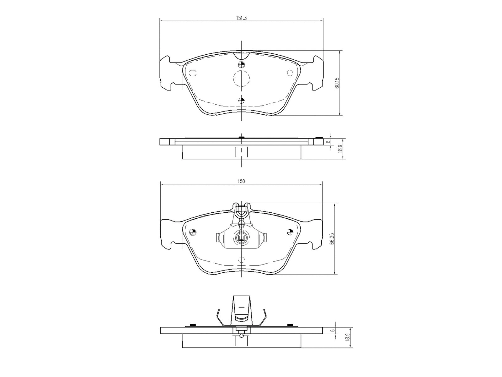 Kit de plaquettes de frein, frein à disque A.Z. Meisterteile AZMT-44-022-1009
