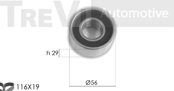 Kit de courroie crantée TREVI AUTOMOTIVE KD1436