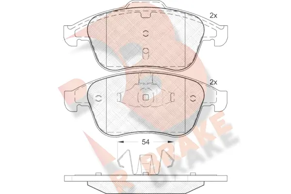 Kit de plaquettes de frein, frein à disque R BRAKE RB1856