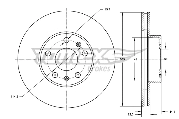 Disque de frein TOMEX Brakes TX 73-51