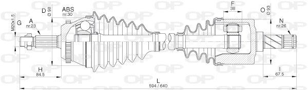 Arbre de transmission OPEN PARTS DRS6304.00