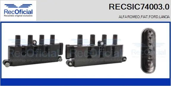 Bobine d'allumage RECOFICIAL RECSIC74003.0