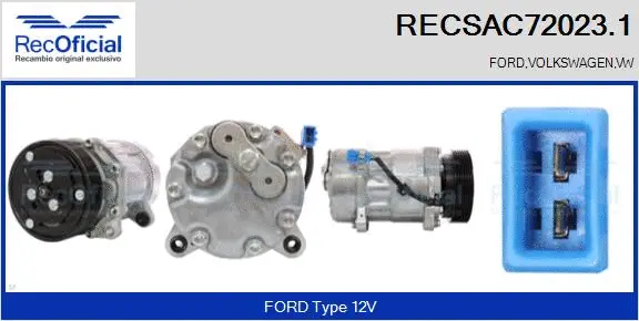 Compresseur, climatisation RECOFICIAL RECSAC72023.1