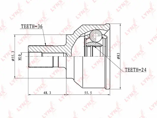 Jeu de joints, arbre de transmission LYNXAUTO CO-5113