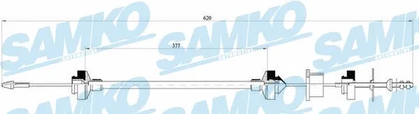 Tirette à câble, commande d'embrayage SAMKO C0031C