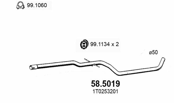 Tuyau d'échappement ASSO 58.5019