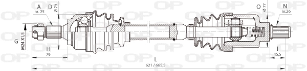 Arbre de transmission OPEN PARTS DRS6368.00