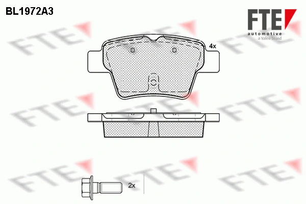 Kit de plaquettes de frein, frein à disque FTE 9010557